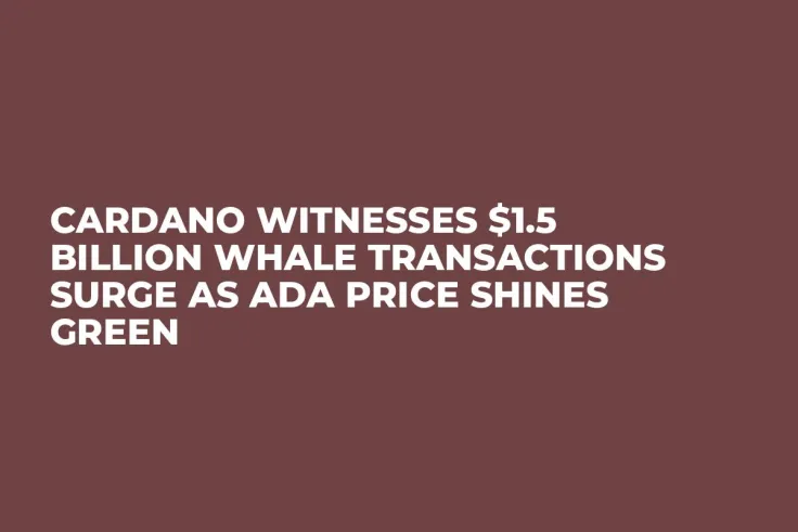 Cardano Witnesses $1.5 Billion Whale Transactions Surge as ADA Price Shines Green
