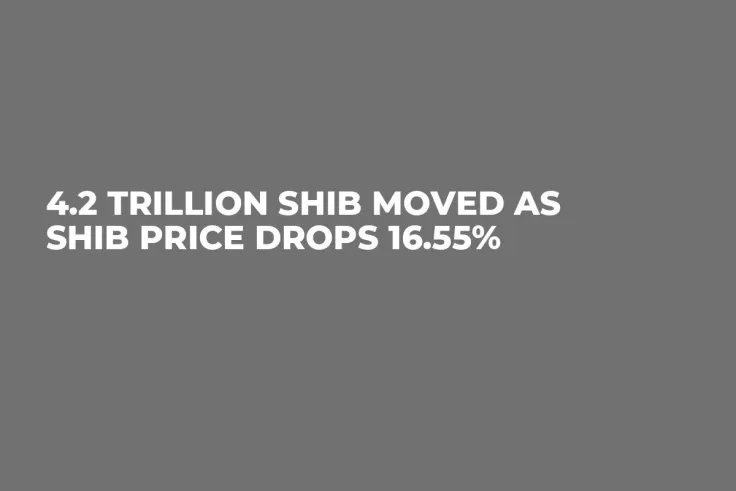 4.2 Trillion SHIB Moved as SHIB Price Drops 16.55%