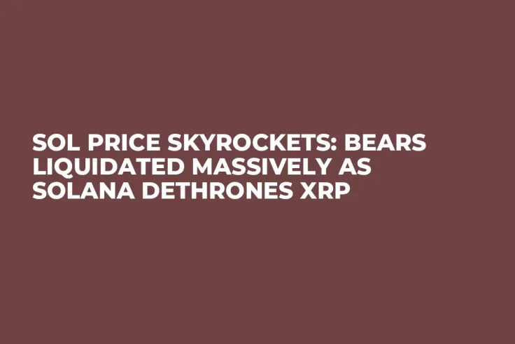 SOL Price Skyrockets: Bears Liquidated Massively as Solana Dethrones XRP