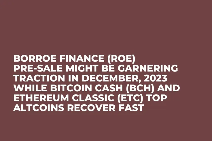 Borroe Finance (ROE) Pre-Sale Might be Garnering Traction in December, 2023 while Bitcoin Cash (BCH) and Ethereum Classic (ETC) Top Altcoins Recover Fast
