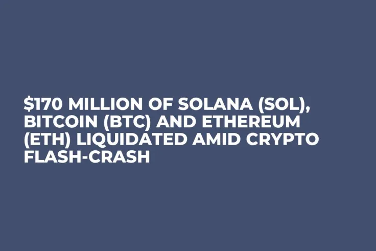 $170 Million of Solana (SOL), Bitcoin (BTC) and Ethereum (ETH) Liquidated Amid Crypto Flash-Crash