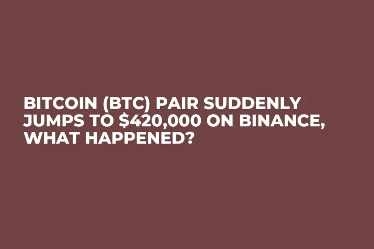 Bitcoin (BTC) Pair Suddenly Jumps to $420,000 on Binance, What Happened?