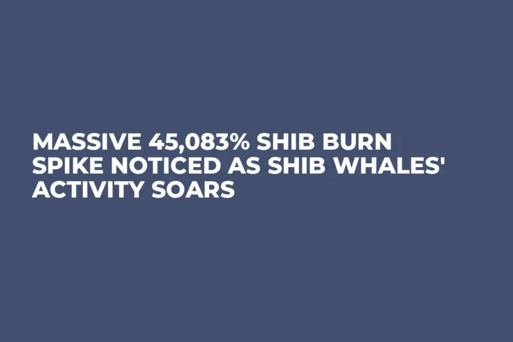 Massive 45,083% SHIB Burn Spike Noticed as SHIB Whales' Activity Soars