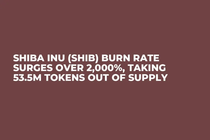Shiba Inu (SHIB) Burn Rate Surges Over 2,000%, Taking 53.5M Tokens Out of Supply