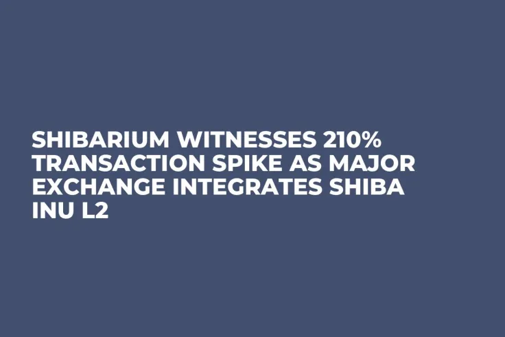 Shibarium Witnesses 210% Transaction Spike as Major Exchange Integrates Shiba Inu L2