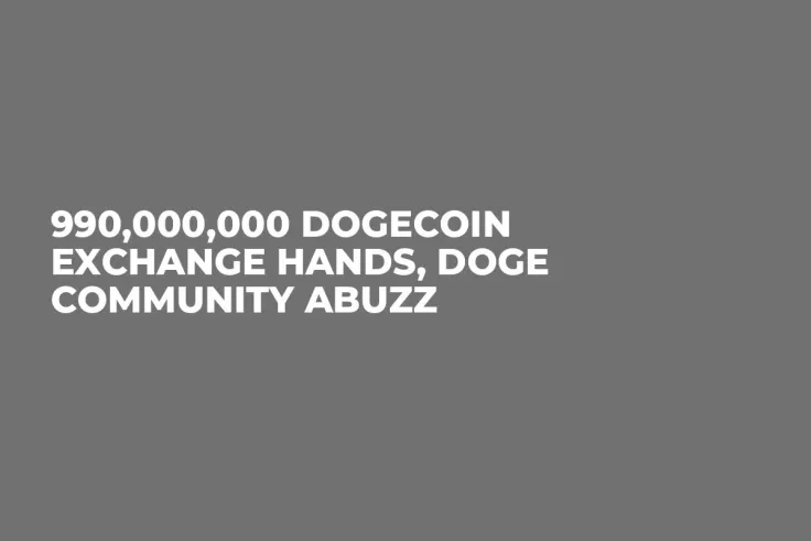990,000,000 Dogecoin Exchange Hands, DOGE Community Abuzz