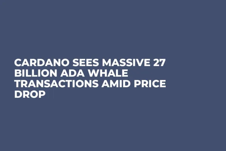 Cardano Sees Massive 27 Billion ADA Whale Transactions Amid Price Drop