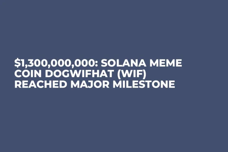 $1,300,000,000: Solana Meme Coin Dogwifhat (WIF) Reached Major Milestone