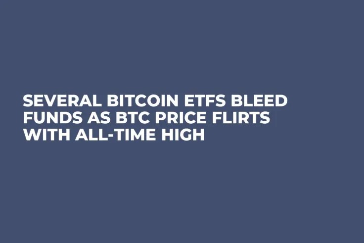 Several Bitcoin ETFs Bleed Funds as BTC Price Flirts With All-Time High