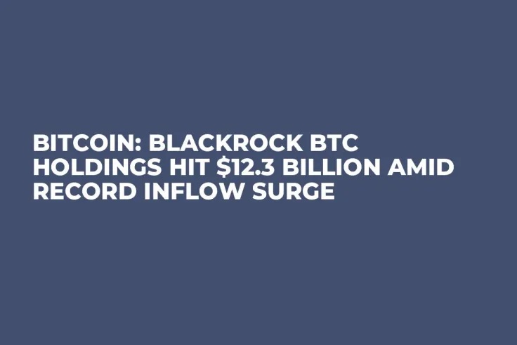 Bitcoin: BlackRock BTC Holdings Hit $12.3 Billion Amid Record Inflow Surge