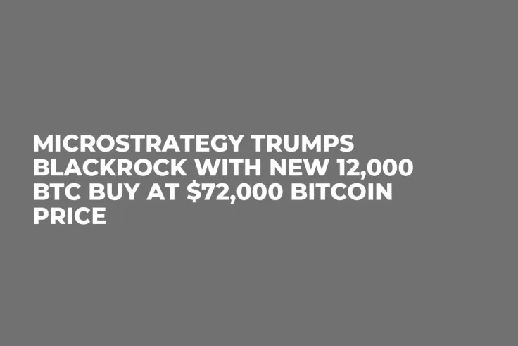 MicroStrategy Trumps BlackRock With New 12,000 BTC Buy at $72,000 Bitcoin Price