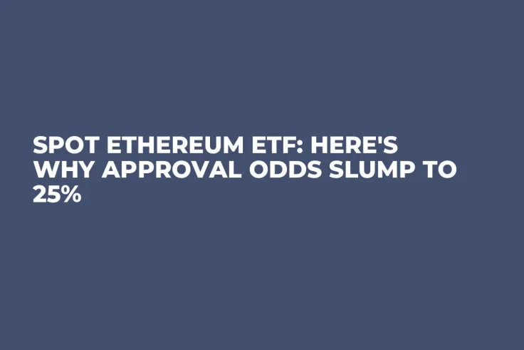 Spot Ethereum ETF: Here's Why Approval Odds Slump to 25%