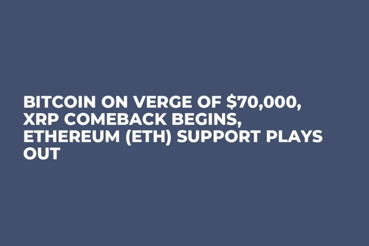 Bitcoin on Verge of $70,000, XRP Comeback Begins, Ethereum (ETH) Support Plays Out
