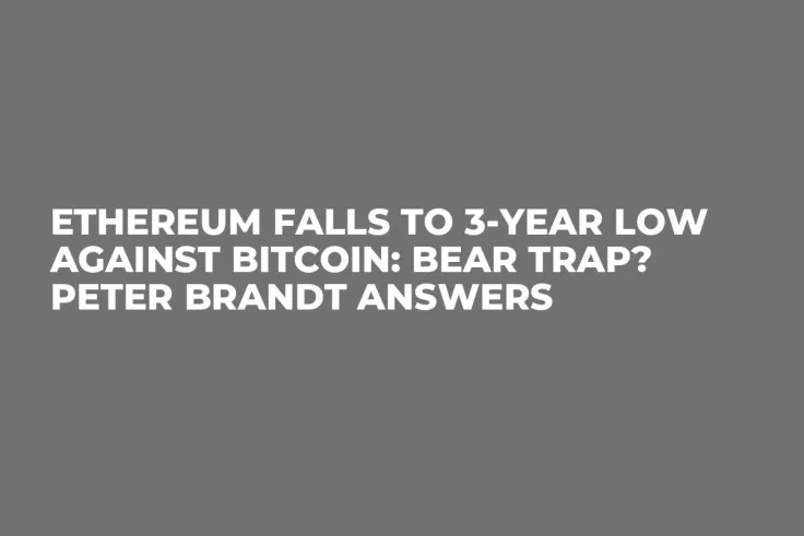 Ethereum Falls to 3-Year Low Against Bitcoin: Bear Trap? Peter Brandt Answers