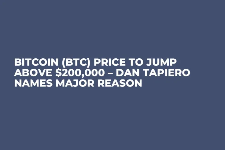 Bitcoin (BTC) Price to Jump Above $200,000 – Dan Tapiero Names Major Reason