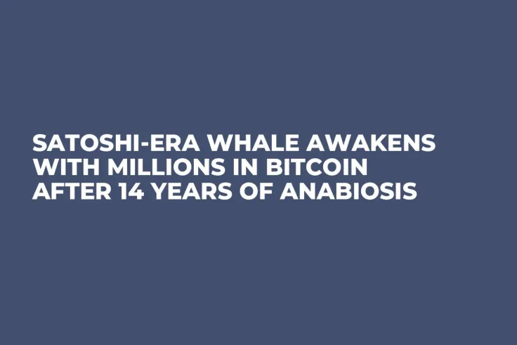 Satoshi-Era Whale Awakens with Millions in Bitcoin After 14 Years of Anabiosis