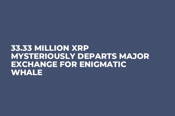 33.33 Million XRP Mysteriously Departs Major Exchange for Enigmatic Whale