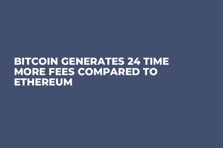 Bitcoin Generates 24 Time More Fees Compared to Ethereum
