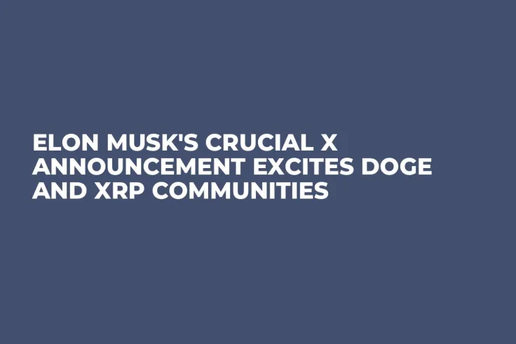 Elon Musk's Crucial X Announcement Excites DOGE and XRP Communities