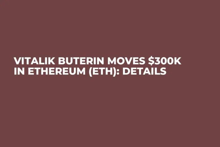Vitalik Buterin Moves $300K in Ethereum (ETH): Details