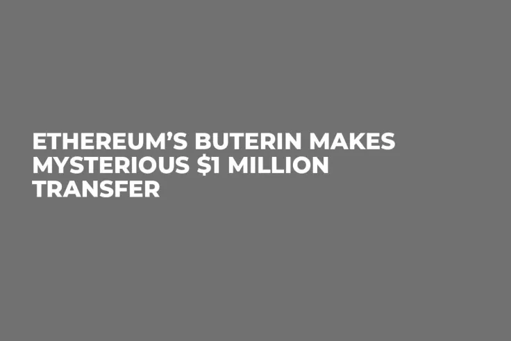 Ethereum’s Buterin Makes Mysterious $1 Million Transfer 