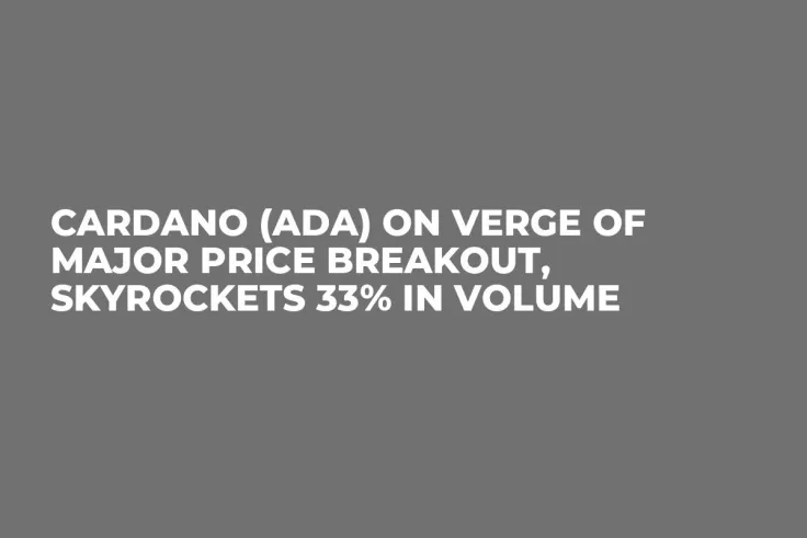 Cardano (ADA) on Verge of Major Price Breakout, Skyrockets 33% in Volume