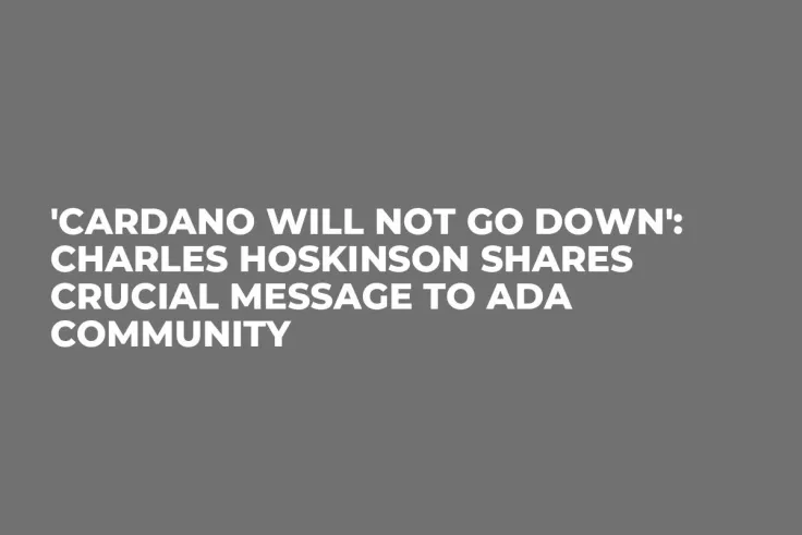 'Cardano Will Not Go Down': Charles Hoskinson Shares Crucial Message to ADA Community
