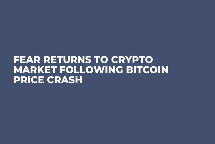 Fear Returns to Crypto Market Following Bitcoin Price Crash 