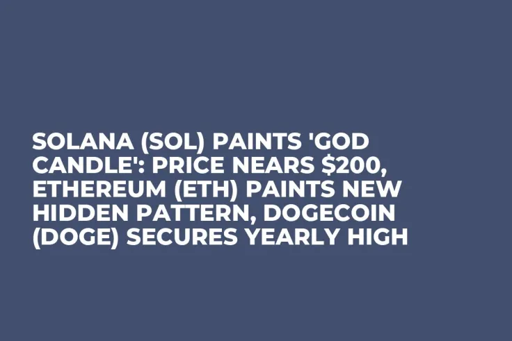 Solana (SOL) Paints 'God Candle': Price Nears $200, Ethereum (ETH) Paints New Hidden Pattern, Dogecoin (DOGE) Secures Yearly High