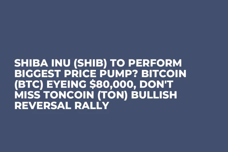 Shiba Inu (SHIB) to Perform Biggest Price Pump? Bitcoin (BTC) Eyeing $80,000, Don't Miss Toncoin (TON) Bullish Reversal Rally