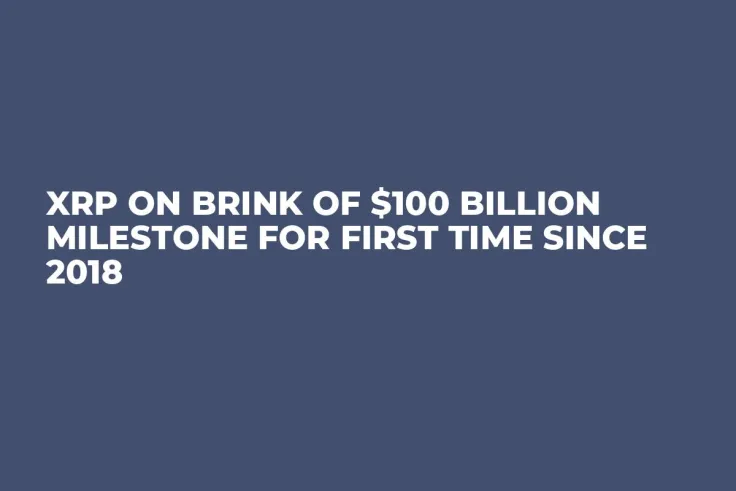 XRP on Brink of $100 Billion Milestone for First Time Since 2018