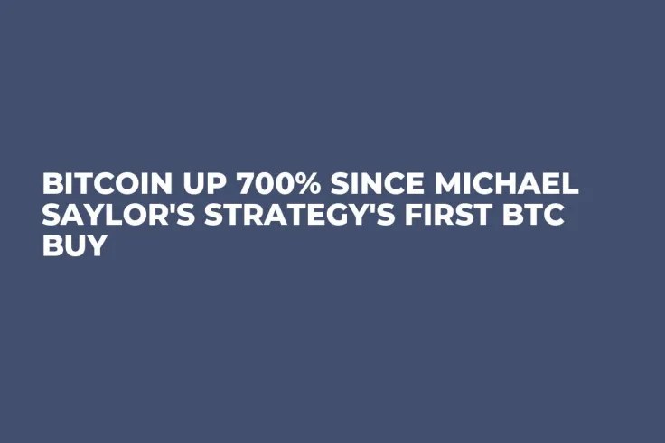 Bitcoin up 700% Since Michael Saylor's Strategy's First BTC Buy