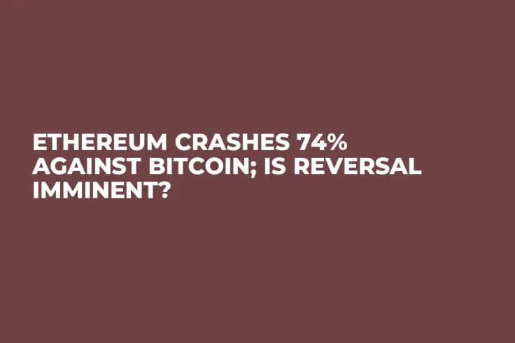 Ethereum Crashes 74% Against Bitcoin; Is Reversal Imminent?