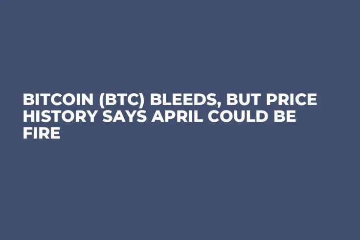 Bitcoin (BTC) Bleeds, but Price History Says April Could Be Fire