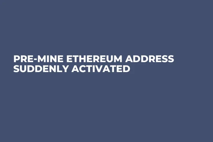 Pre-Mine Ethereum Address Suddenly Activated