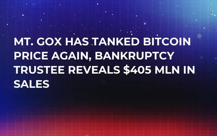 Mt. Gox Has Tanked Bitcoin Price Again, Bankruptcy Trustee Reveals $405 Mln in Sales