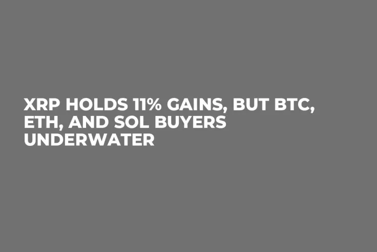 XRP Holds 11% Gains, But BTC, ETH, and SOL Buyers Underwater