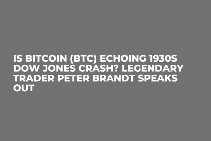 Is Bitcoin (BTC) Echoing 1930s Dow Jones Crash? Legendary Trader Peter Brandt Speaks Out