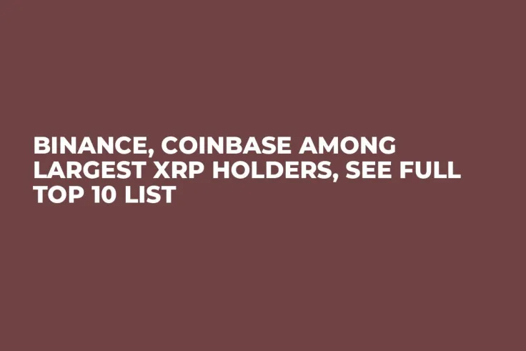 Binance, Coinbase Among Largest XRP Holders, See Full Top 10 List