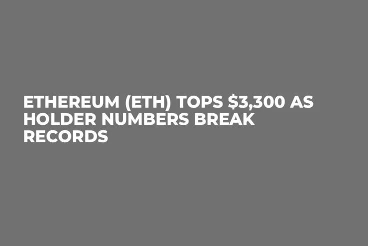 Ethereum (ETH) Tops $3,300 as Holder Numbers Break Records  