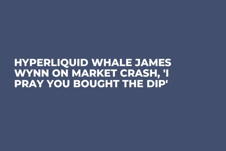 Hyperliquid Whale James Wynn on Market Crash, 'I Pray You Bought The Dip'