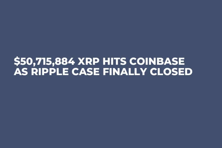 $50,715,884 XRP Hits Coinbase as Ripple Case Finally Closed