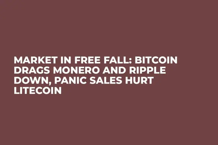 Market in Free Fall: Bitcoin Drags Monero and Ripple Down, Panic Sales Hurt Litecoin
