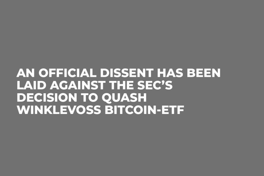 An Official Dissent has Been Laid Against the SEC’s Decision to Quash Winklevoss Bitcoin-ETF