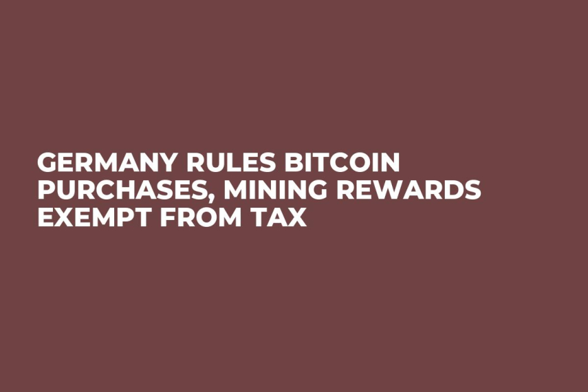 Germany Rules Bitcoin Purchases, Mining Rewards Exempt From Tax