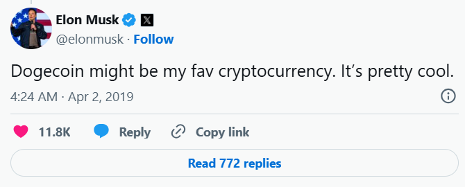 La relación entre Elon Musk y criptomonedas como Dogecoin