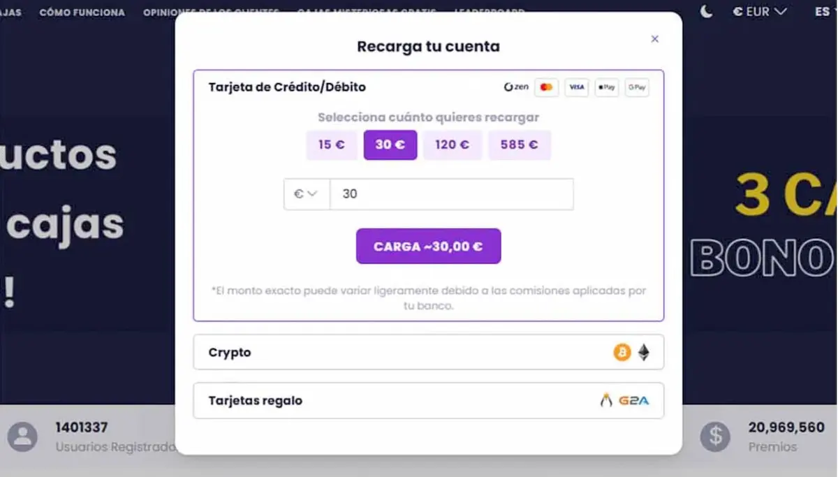 Jemlit opiniones: el segundo paso es añadir fondos a tu cuenta