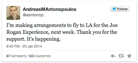 Antonopoulos Rogan Tweet