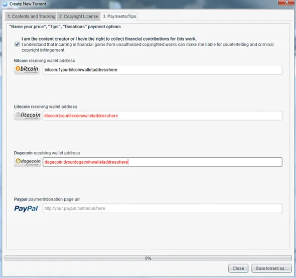 FrostWire BTC Tips 2