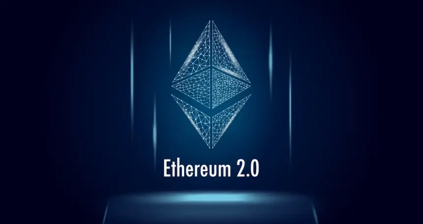 Picture of ethereum symbol with Ethereum 2.0 written underneath it
